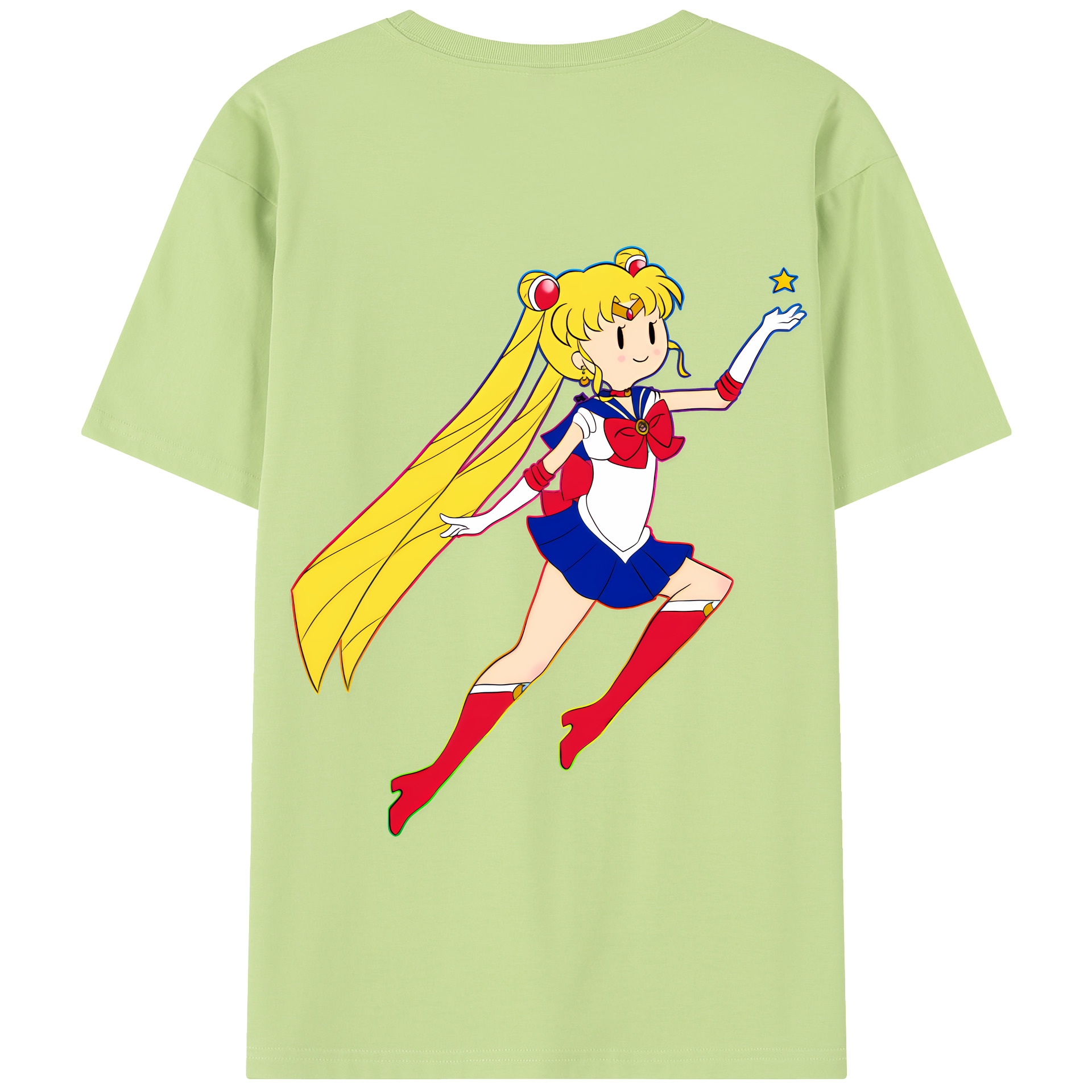 （画像用） 美少女戦士セーラームーン 月野 うさぎ つきの うさぎ Sailor Moon Tsukino Usagi 綿100％半袖Tシャツ（背面プリント）